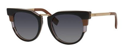 Fendi FF 0063 Sunglasses 0MVB Black Gray Caramel