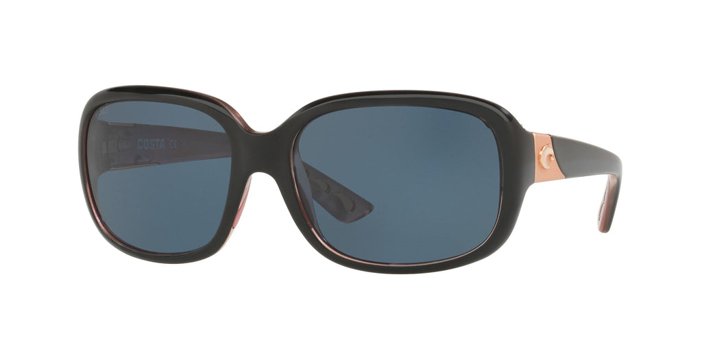 Costa Del Mar Gannet 9041 904106 Shiny Black Hibiscus - Gray Sunglasses