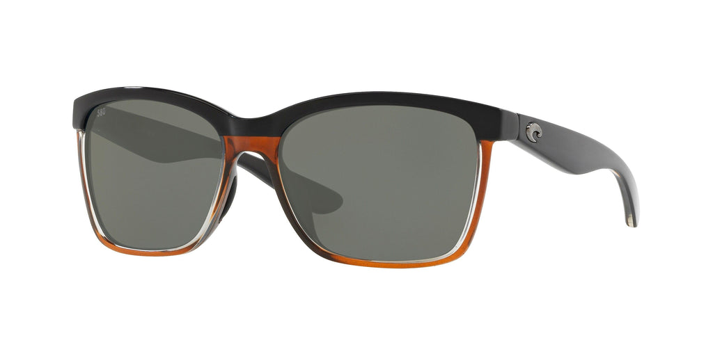 Costa Del Mar Anaa 9053 905303 Shiny Black On Brown - Gray Sunglasses